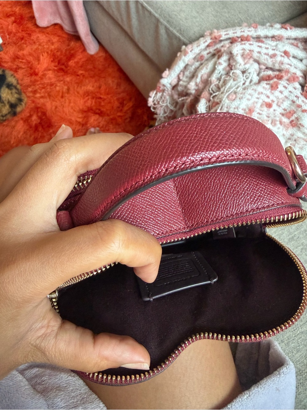 Coach Brown Signature Heart Mini Bag - Picture 4 of 5